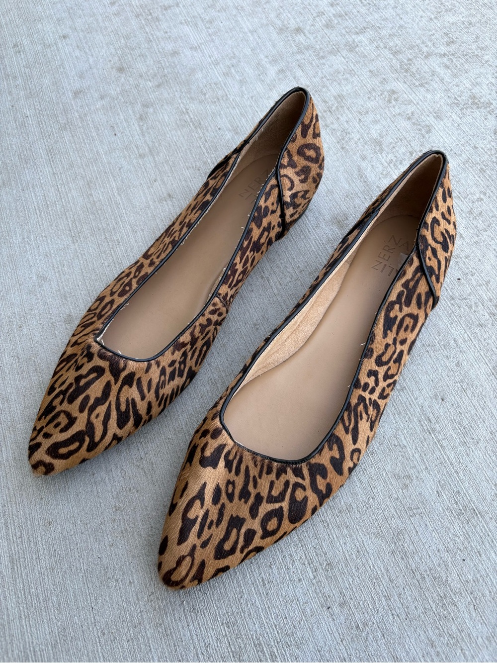 Naturalizer Leopard Print Pointed Toe Flats - Leather
